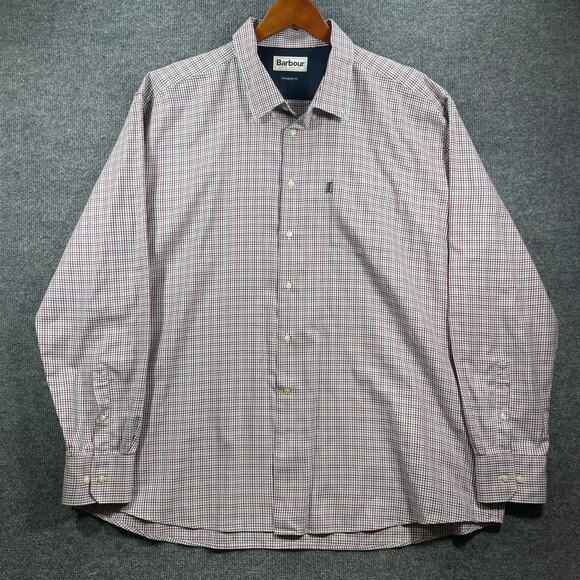 Barbour Button Down Shirt Men's XXL Multicolor Gingham Plaid Tailored Fit - Picture 1 of 12
